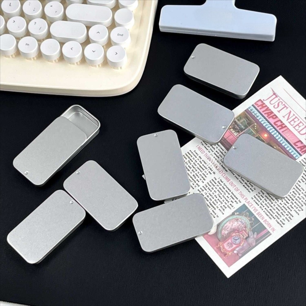 Metalowa prostokątna puszka z  – Tin Container Lid recenzja i cena